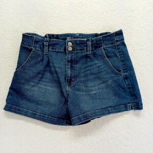 No Boundaries Shorts Jorts‎ Womens Juniors 11-13 Denim Stretch High Rise